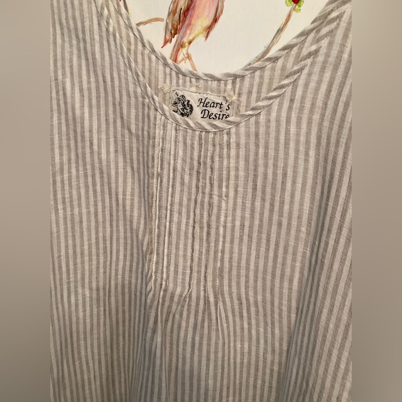 Heart’s Desire by Mary Grace XL linen striped dress - Picture 2 of 8